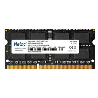 Модуль памяти 8GB SO-DDR3L 1600MHz Netac Basic NTBSD3N16SP-08  купить в Инфотех
