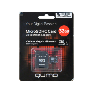 Карта памяти 32Gb MicroSDHC QUMO (QM32GMICSDHC10U1) CL10 UHS-I  купить в Инфотех