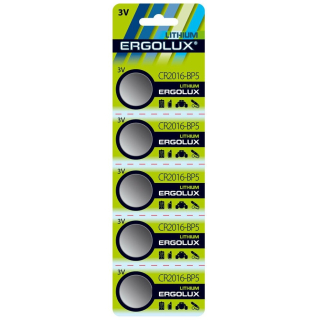 Батарейки CR2016 BL-5 Ergolux   (5 шт.)  купить в Инфотех
