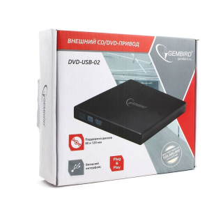 Привод внешний Gembird DVD-USB-02 ext. USB черный  купить в Инфотех