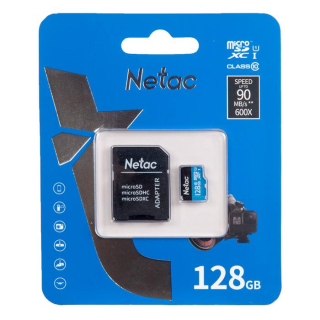 Карта памяти 128GB MicroSDXCl Netac P500   NT02P500STN-128G-R  с адаптером  купить в Инфотех