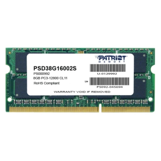 Модуль памяти 8Gb DDR3 SO-DIMM 1600MHz Patriot PSD38G16002S 1.5v купить в Инфотех Модуль памяти 8Gb DDR3 SO-DIMM 1600MHz Patriot PSD38G16002S 1.5v купить в Инфотех