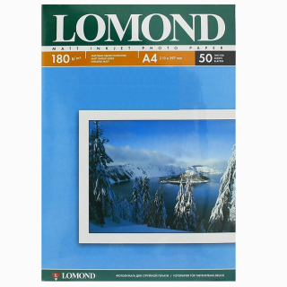 Фотобумага Lomond A4 180г/м2 50л. односторонняя, матовая (0102014)  купить в Инфотех