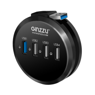 Разветвитель USB Ginzzu GR-314UB   1xUSB3.0+3xUSB2.0  купить в Инфотех