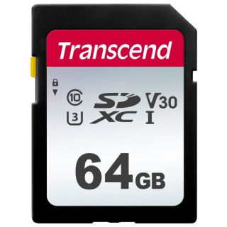 Карта памяти 64Gb SDXC Transcend TS64GSDC300S  Class 10 UHS-I U3  купить в Инфотех