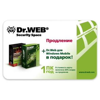 Программное обеспечение Антивирус Dr.Web Pro продление лицензии, скретч-карта, на 12 мес, 1 ПК  купить в Инфотех