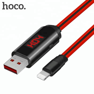 Кабель MicroUSB HOCO U29 LED Timing Micro Charging Cable красный 1м  купить в Инфотех