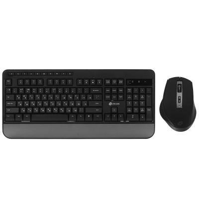 Беспроводные клавиатура + мышь Оклик S290W   черные USB   купить в Инфотех