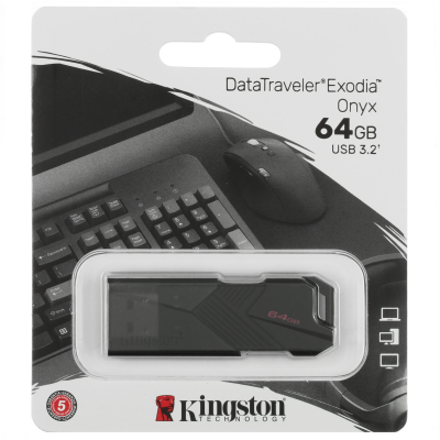 Флеш драйв 64GB Kingston Exodia Onyx DTXON/64GB  USB3.2 черный  купить в Инфотех