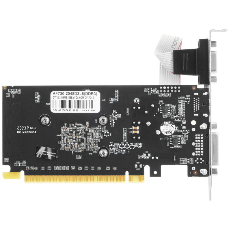 Видеокарта 2Gb GT730 AFOX AF730-2048D3L6  DDR3 128 бит  купить в Инфотех