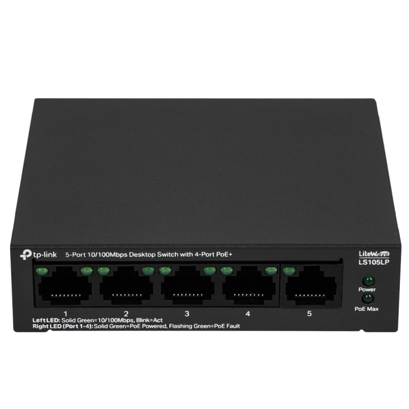 Коммутатор TP-Link LS105LP  5x100Мбит/с 4xPoE 41W  купить в Инфотех