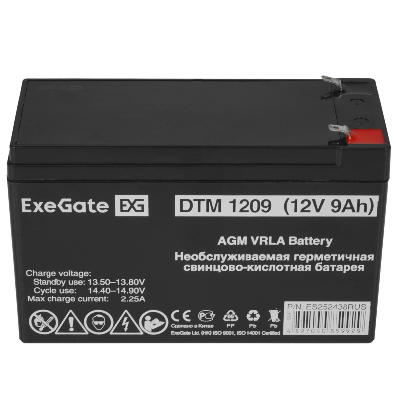 АКБ для ИБП  Exegate DTM 1209  12V 9Ah  F1  купить в Инфотех