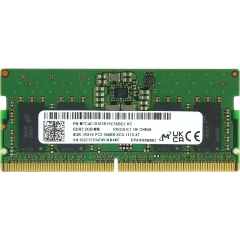 Модуль памяти 8Gb SO-DDR5 5600Mhz Micron MTC4C10163S1SC56BD  купить в Инфотех