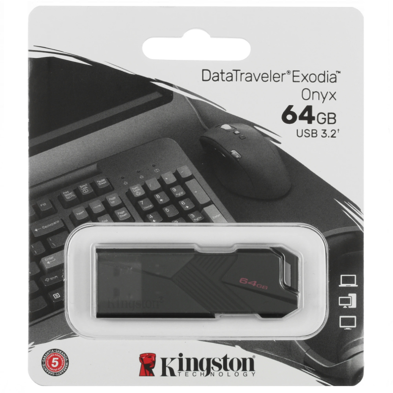 Флеш драйв 64GB Kingston Exodia Onyx DTXON/64GB  USB3.2 черный  купить в Инфотех