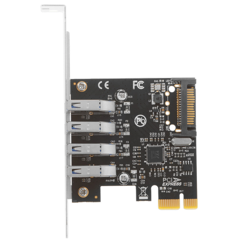Контроллер 4xUSB3.0 PCI-E   Exegate EXE-314  доп.питание SATA  купить в Инфотех